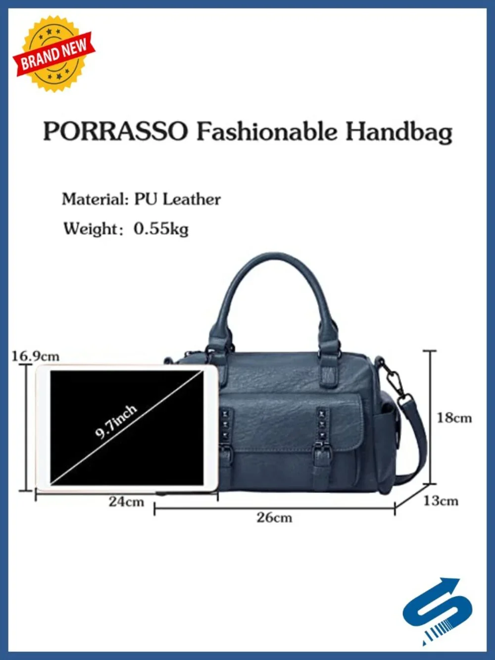 PU Leather Satchel Handbag Crossbody Shoulder Bag Boston Bag Top Handle